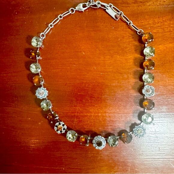 Mariana Necklace Round faceted Stone Statement Classic Elegant Jewelry - Picture 2 of 14